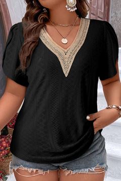 Picture of CURVY GIRL LACE V NECK TOP